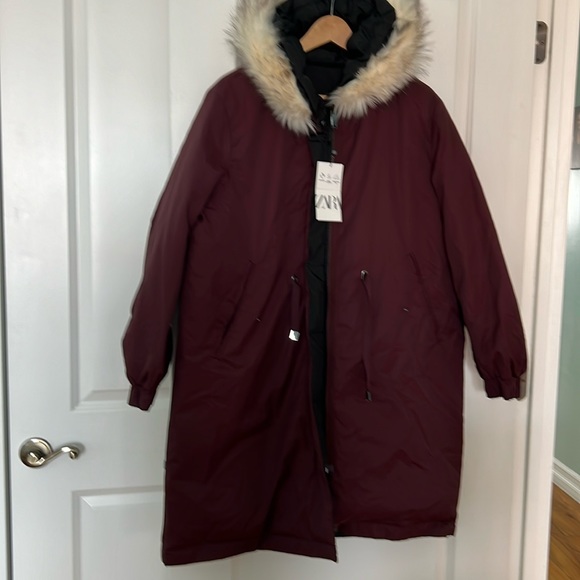 Zara. Puffer down coat. Size M. Reversible - Picture 1 of 13